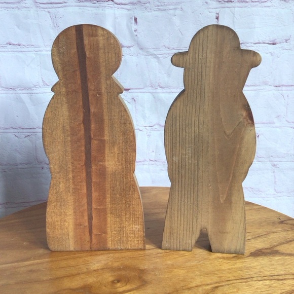 Vintage Wooden Amish Couple Figurine Pair - Picture 5 of 7